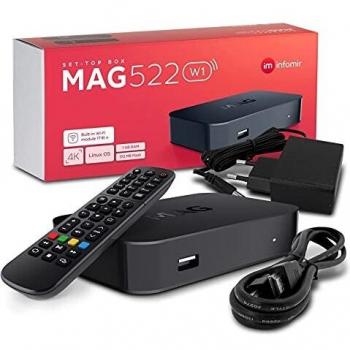 Infomir 522w1 Smart‑Streamer: HEVC H.265, 4K UHD, 60FPS, WiFi, LAN, USB, HDMI – Schwarz