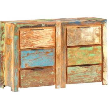 Schubladenschrank aus recyceltem Altholz 118x33x75 cm