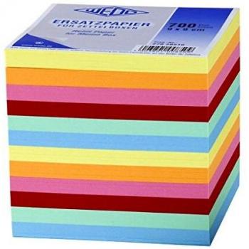 Porte-Bloc‑Notes Wedo 90 × 90 mm, 7 couleurs, 700 feuilles – Pack unique