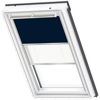 VELUX Lichtschutzrollo Plus DFD Manuell Dunkelblau/Weiß 134x98 cm