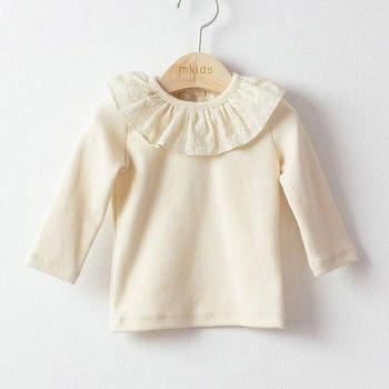 Frühlingshaftes Langarmshirt für Mädchen mit Streifen und Spitze