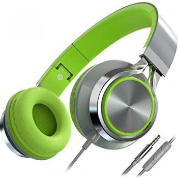 AILIHEN C8 Portable Stereo Earbuds with Volume Control – Grey/Green