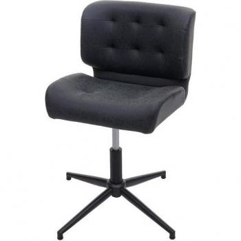 Drehbarer Esszimmerstuhl MCW-H42 aus Kunstleder (schwarz)