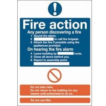 Commercial Fire Action Notice 300x200mm