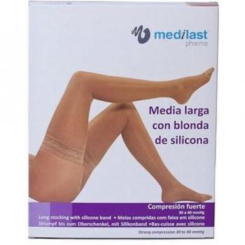 Medilast Par de Medias Largas Blancas con Blonda T‑S