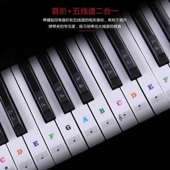 Autocollants de clavier de musique pour piano électronique 88 touches