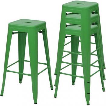 Tabouret de bar style industriel vert