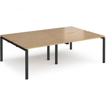 Adapt Four Person Cluster Bench Desk with Black Frame