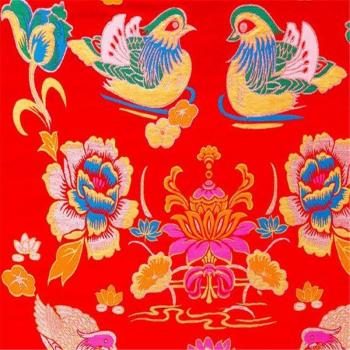 75x100cm Jacquard Brocade Fabric for Chinese Wedding Dress with Mandarin Ducks