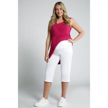 Pantaloni Capri maternità, cotone ecologico, Donna, Bianco, Taglia: 60/62