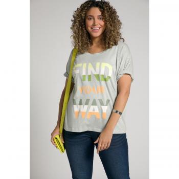 T-shirt Oversize Donna Cotone Mezze Maniche Scollo Girocollo Beige 60/62