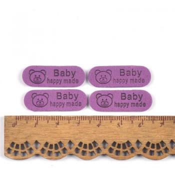 Étiquettes de couture ours mignon, 50 pièces, CP3509