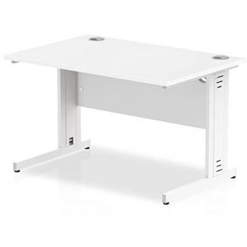 Impulse 1200/800 Rectangle White Cable Managed Leg Desk