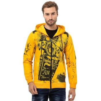 CIPO & BAXX Herren-Sweat L Gelb Mustard – Regular Fit mit Print