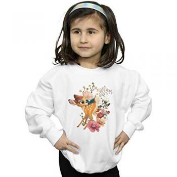 Disney Girls Bambi Meadow Long Sleeve Shirt, White – 9‑11 Years