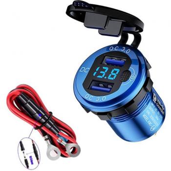Cargador USB de Aleación de Aluminio para Motocicleta