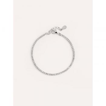 Pulsera Singularu Riviere Spark: 18.5 cm, Plata de Ley 925 con Baño de Rodio