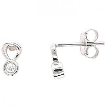 Boucles d'oreilles Brillaxis Argenté avec Diamants Or blanc 750/1000