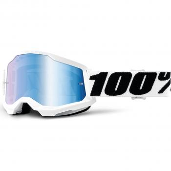 100% Strata 2 Chrome Lunettes de motocross Noir et Blanc