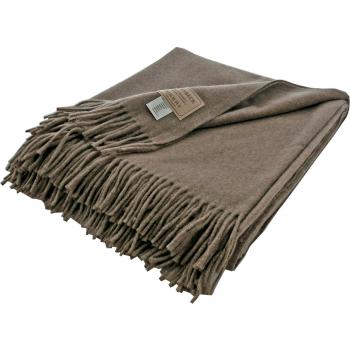 Schönes Baikal‑Plaid aus Kaschmir – Braun‑Mélange, 130x190 cm