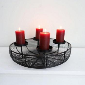 Metall‑Adventskranz Ø36 cm – Schalenkerze für Tischdekoration