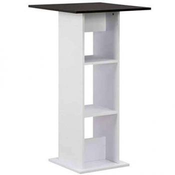 Tavolo Bar Bianco e Grigio Antracite 60x60x110 cm