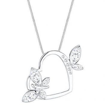 Elli Silberkette Herz Schmetterling Zirkonia 925 Silber