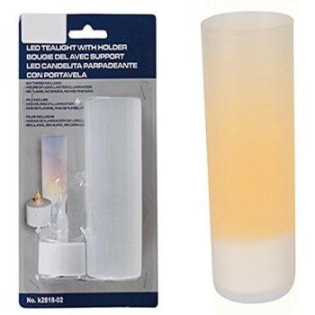 Flickering Tea Light Candle with Slide-On Card Holder