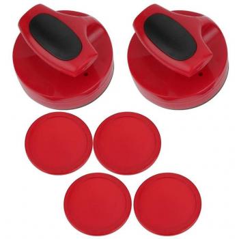 Table de Hockey 94 mm – Ensemble Curseur/Poussoir + 4 Rondelles Grandes (Rouges)