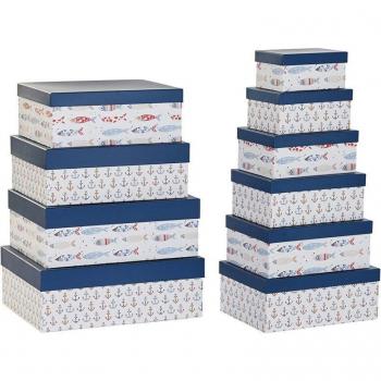 Set de Cajas de Cartón Decorativas 43,5 x 33,5 x 15,5 cm