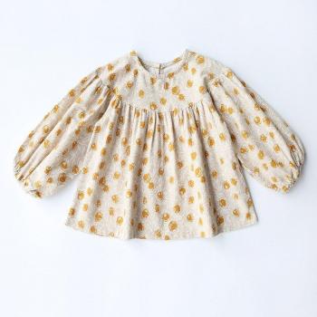 Camisa de niño con estampado de flores, blusa suelta de manga larga con cuello redondo, estilo minimalista, primavera y otoño