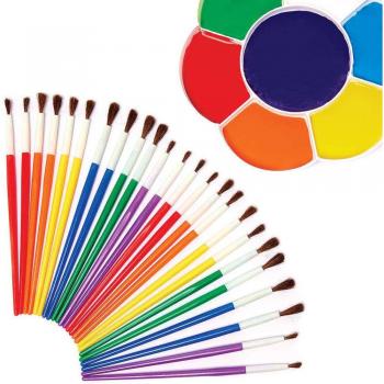 Eco-Friendly Natural Hair Paint Brushes (Pack of 36) Art Materials
