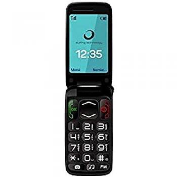 Teléfono Móvil Libre Brigmton BTM-3 Flip con Bluetooth, Teclas Grandes y Función SOS, Negro