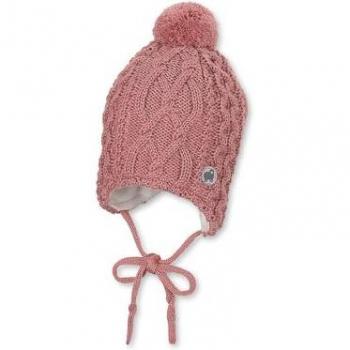 Gorro rosa de lana con lazos Sterntaler
