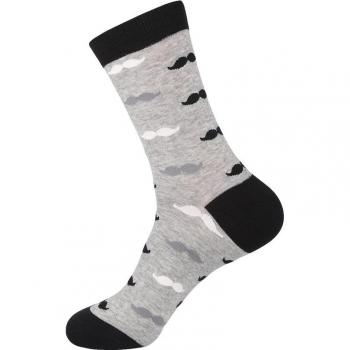 Chaussettes longues Moustache ancre navale en coton peigné pour hommes