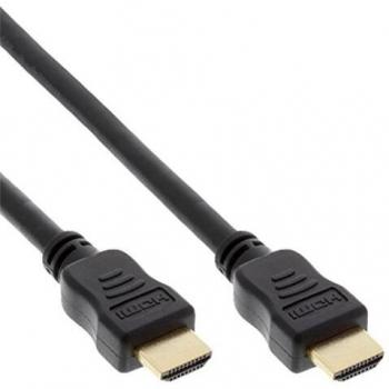 InLine 17555P HDMI‑High Speed 50 cm – 4K/2K, Ethernet, doppelt isoliert, schwarz/gold