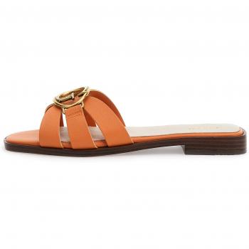 Coulisses Guess Symo en cuir orange (Femme)
