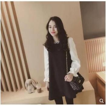 Block Color Chiffon Sleeve Maternity Dress