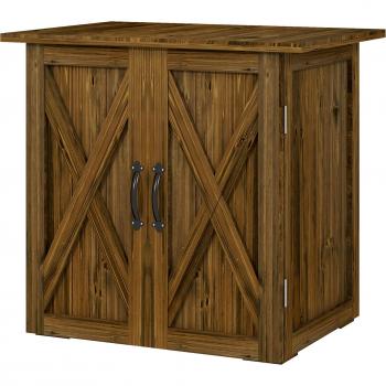 Cabanon à outils double porte Outsunny Résistant aux intempéries Marron