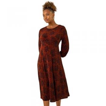 Robe Roman midi extensible rouge