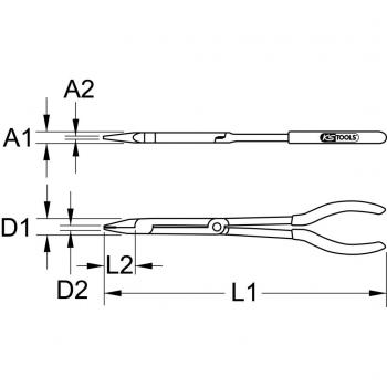 KS TOOLS Werkzeuge-Maschinen GmbH Doppelgelenk-Seitenschneider XL 290 mm (500.7201)