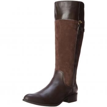Women’s Dark Brown Easy Spirit Domina Riding Boot, 7.5 M US