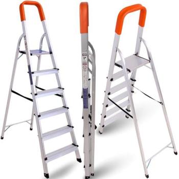 Lightweight 6‑Step Compact Stepladder (Silver)