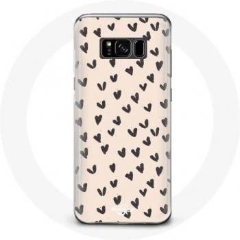 Samsung Galaxy S8 Plus Case with Black Hearts Texture