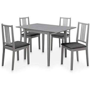 Mobilier de Cuisine 5 pcs Table et Chaises MDF Gris