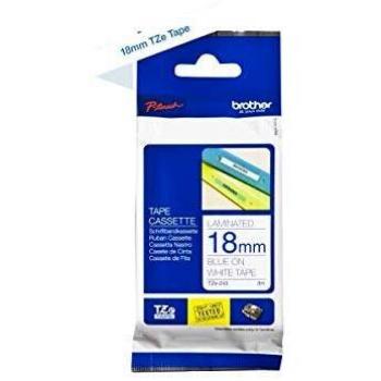 Brother TZE-243. Label colour: Blue on white Tape type: TZe Brand compatibility: Brother. Tape width: 1.8 cm Tape length: 8 m Quantity per pack: 1 pc(s). Tape size: 1.8 cm