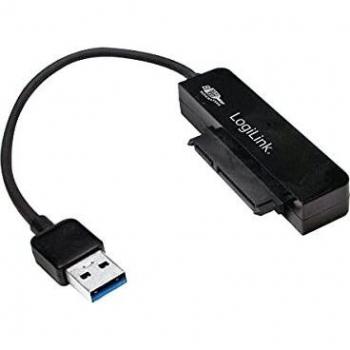 LogiLink AU0012A adaptador de cable SATA USB 3.0 Negro