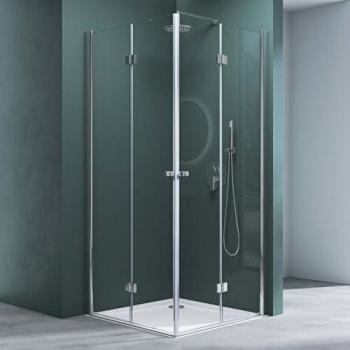 Cabine de douche 100 × 80 cm – Paroi transparente – Porte pivotante – Nano‑Easy‑Clean (R26K)