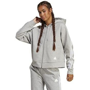 Adidas Future Icons 3S Damen Kapuzenjacke grau/weiß Größe S