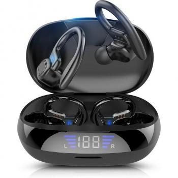 LED Display TWS Earbuds with Microphone and Waterproof Design